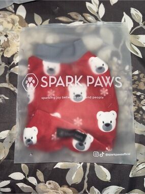 Spark Paws MediumRed Polar Bear Pet Pajamas